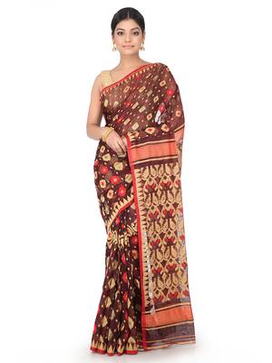 Multicolor Handwoven Cotton Jamdani Without Blouse 1