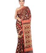 Multicolor Handwoven Cotton Jamdani Without Blouse