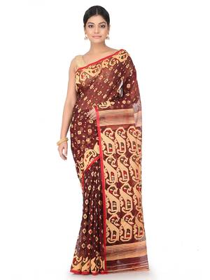 Multicolor Handwoven Cotton Jamdani Without Blouse 1