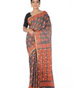 Grey Handwoven Cotton Jamdani Without Blouse