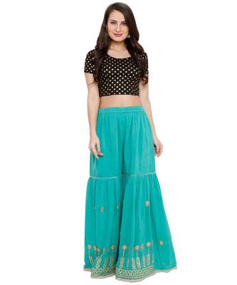 Women's Black Cotton Lycra Readymade Free Size Stretchable Saree Blouse 5