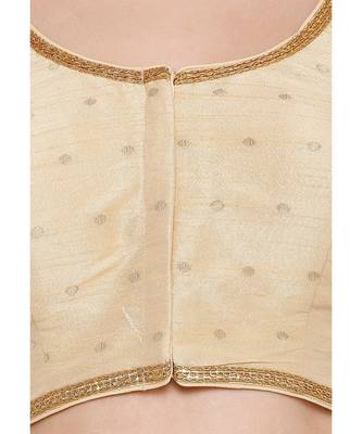 Women's Gold Brocade Readymade Saree Blouse 4