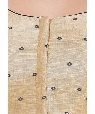 Women's Gold & Navy Blue Mulbery Silk Readymade Saree Blouse 4