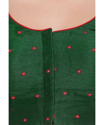 Women's Green Mulbery Silk Readymade Saree Blouse 4