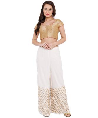 Women's Gold & Pink Mulbery Silk Readymade Saree Blouse 5