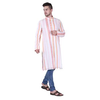 White Cotton Men Kurta  3