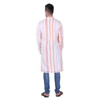 White Cotton Men Kurta  4