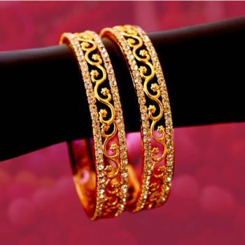 Set of 2 Bangles and Bracelets with American Diamonds 2