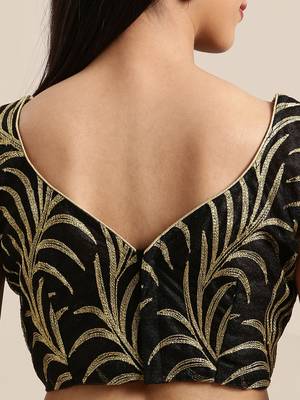 Black Printed Net Saree With Blouse 4