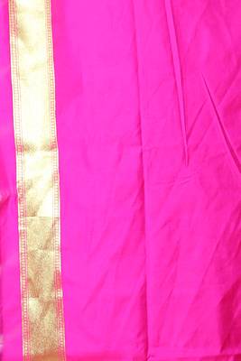 Fiery Orange Banarasi Saree With All Over Zari Work And Pink Pallu 4