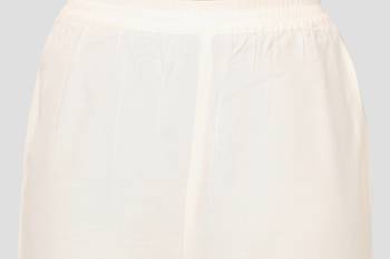Women's White Solid Rayon Casual Palazzo 4