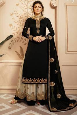 Black Fancy Faux Georgette Salwar 1