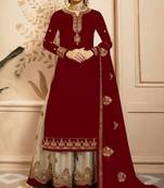Maroon Fancy Faux Georgette Salwar