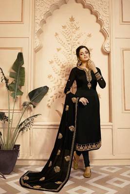 Black Fancy Faux Georgette Salwar 2
