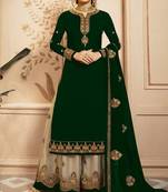 Dark Green Fancy Faux Georgette Salwar