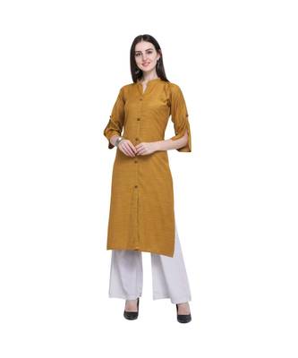 Rayon Slub Straight Women   s Solid Kurta with Palazzo 1