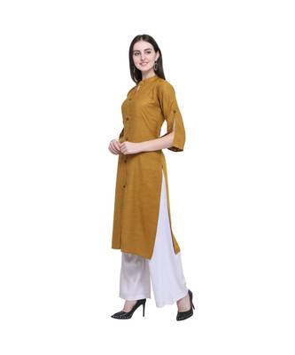 Rayon Slub Straight Women   s Solid Kurta with Palazzo 3