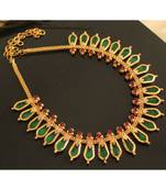 Beautiful Pink Green Nagapadam Kerala Style Designer Necklace