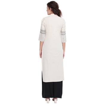 Off-white printed cotton kurtas-and-kurtis 2