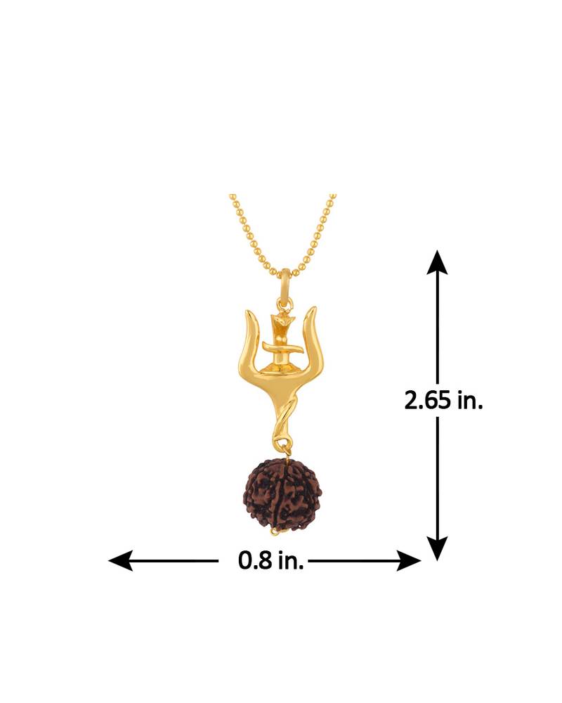 Shiv Rudra Trishul Shivlinga Rudraksha Pendant