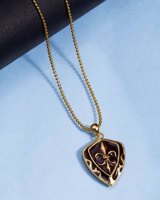 Brown Enamel French Lily Camp Royale Pendant 1