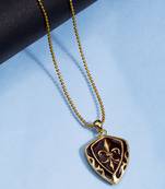 Brown Enamel French Lily Camp Royale Pendant