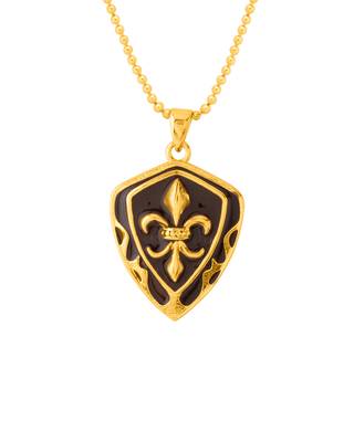 Brown Enamel French Lily Camp Royale Pendant 2