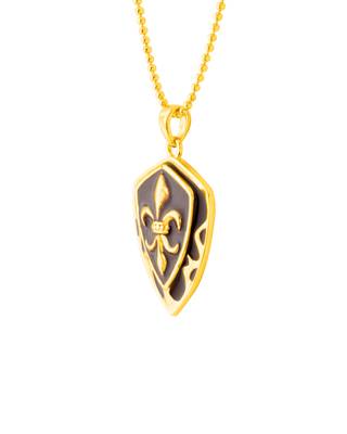 Brown Enamel French Lily Camp Royale Pendant 3