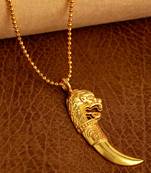 Lion Gold Plated Lion Head Claw Pendant