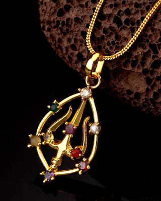 Navratan Extension Trishul Pendant 1