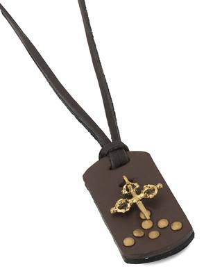 Stylish Celtic Cross on Faux Leather Pendant 1