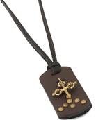 Stylish Celtic Cross on Faux Leather Pendant