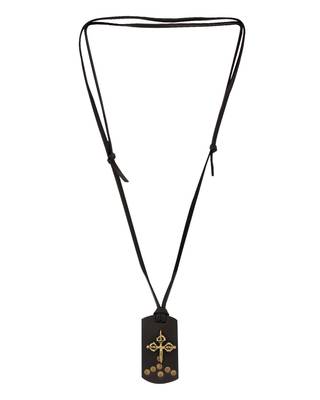 Stylish Celtic Cross on Faux Leather Pendant 4