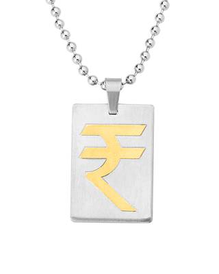 Indian Rupees Symbol Dual Tone Pendant from Faith and Trust 2