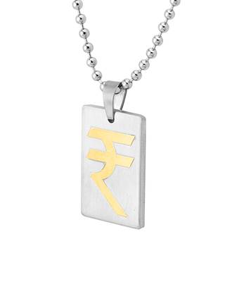 Indian Rupees Symbol Dual Tone Pendant from Faith and Trust 3