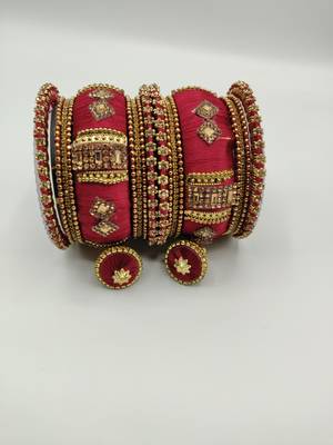 Maroon Silk Thread Bangles 1