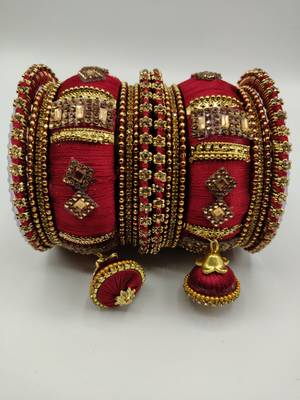 Maroon Silk Thread Bangles 2