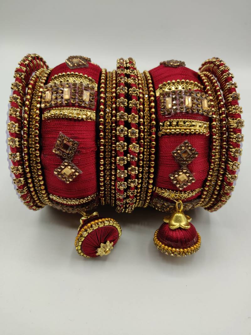Maroon Silk Thread Bangles