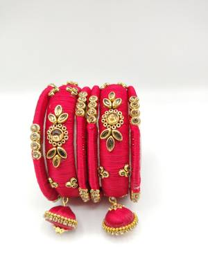 Red Silk Thread Bangles 1
