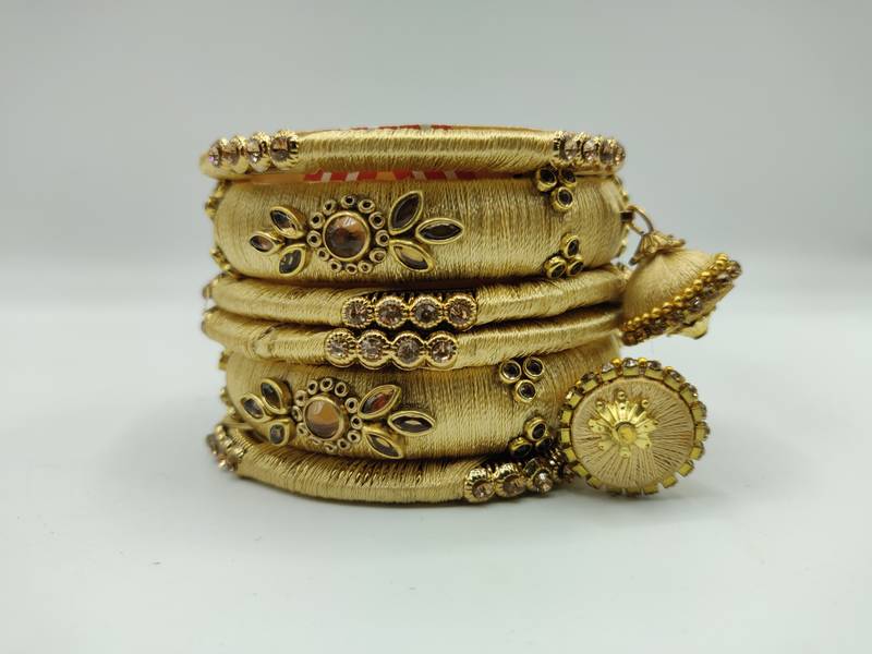 gold SILK THREAD BANGLES