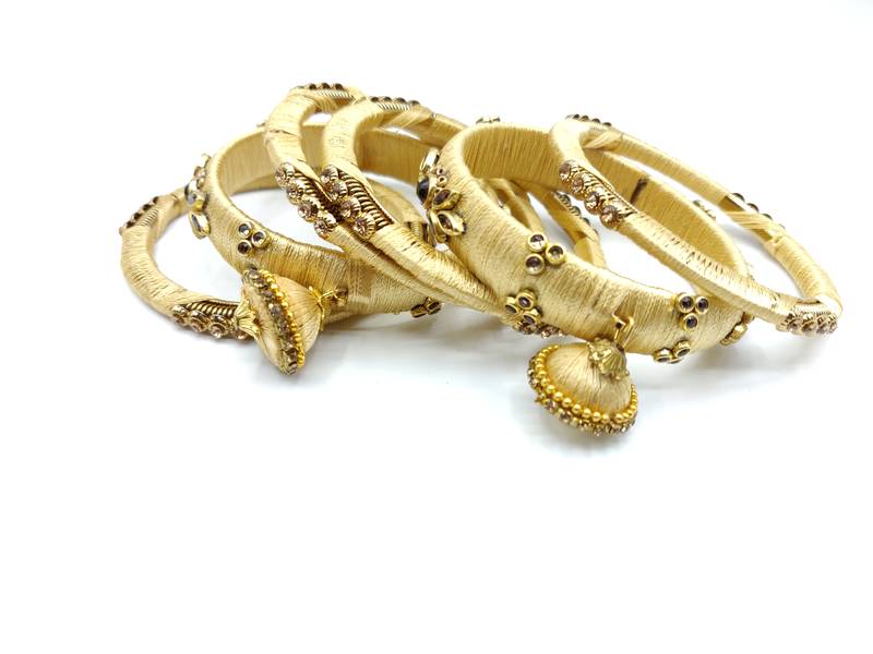 gold SILK THREAD BANGLES
