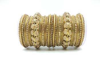 Traditional Gold Plated Bracelet Bangles Set for Girls and Women 2