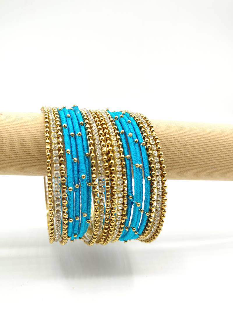blue SILK THREAD BANGLES
