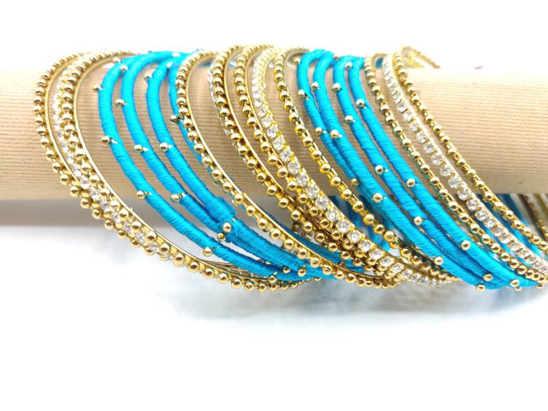 blue SILK THREAD BANGLES