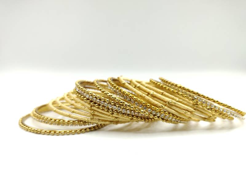 gold SILK THREAD BANGLES