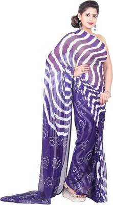 Navy Blue Colour PLAIN CHIFFON SAREE WITH BLOUSE 1