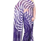 Navy Blue Colour PLAIN CHIFFON SAREE WITH BLOUSE