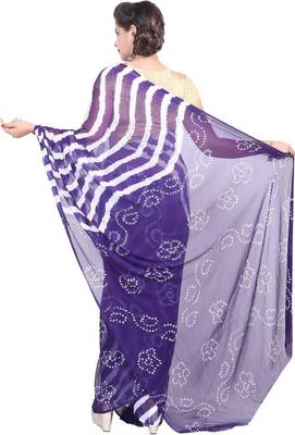 Navy Blue Colour PLAIN CHIFFON SAREE WITH BLOUSE 2