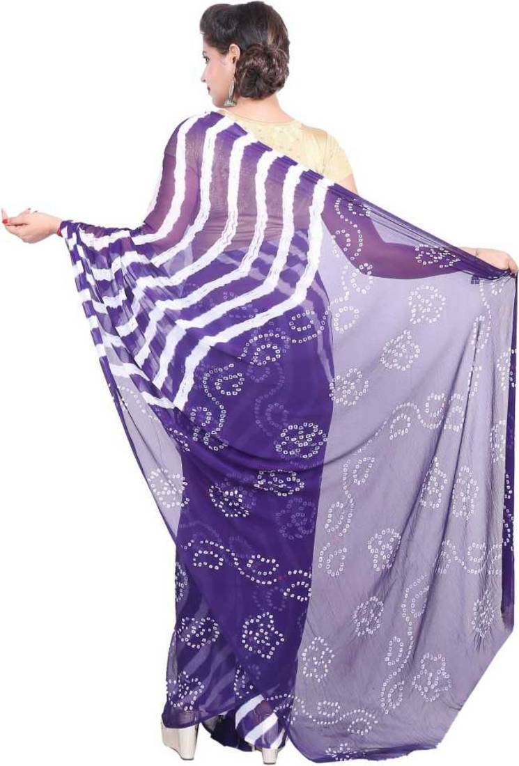 Navy Blue Colour PLAIN CHIFFON SAREE WITH BLOUSE