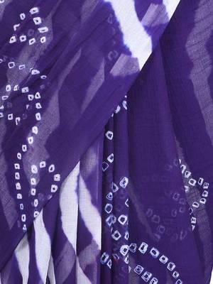 Navy Blue Colour PLAIN CHIFFON SAREE WITH BLOUSE 3